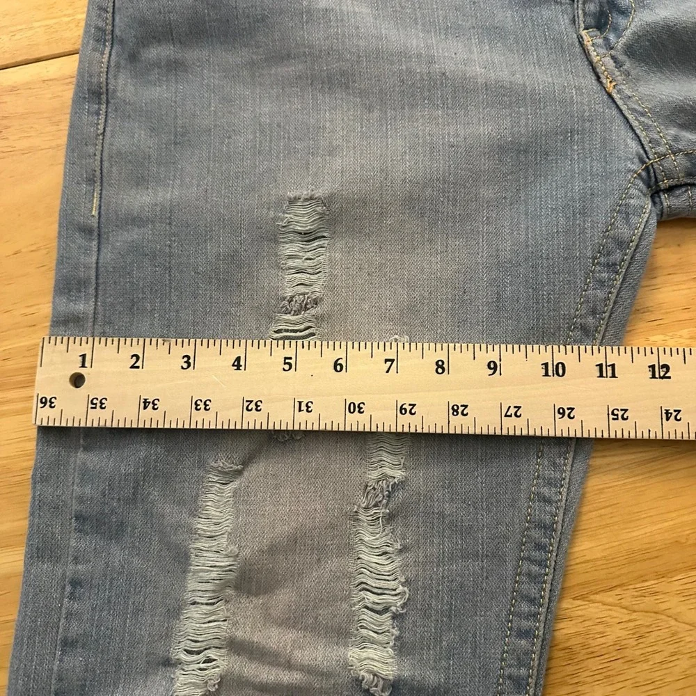True Religion Billy Super T Jeans Men‎ 34 USA Made Distressed Light Wash Flap